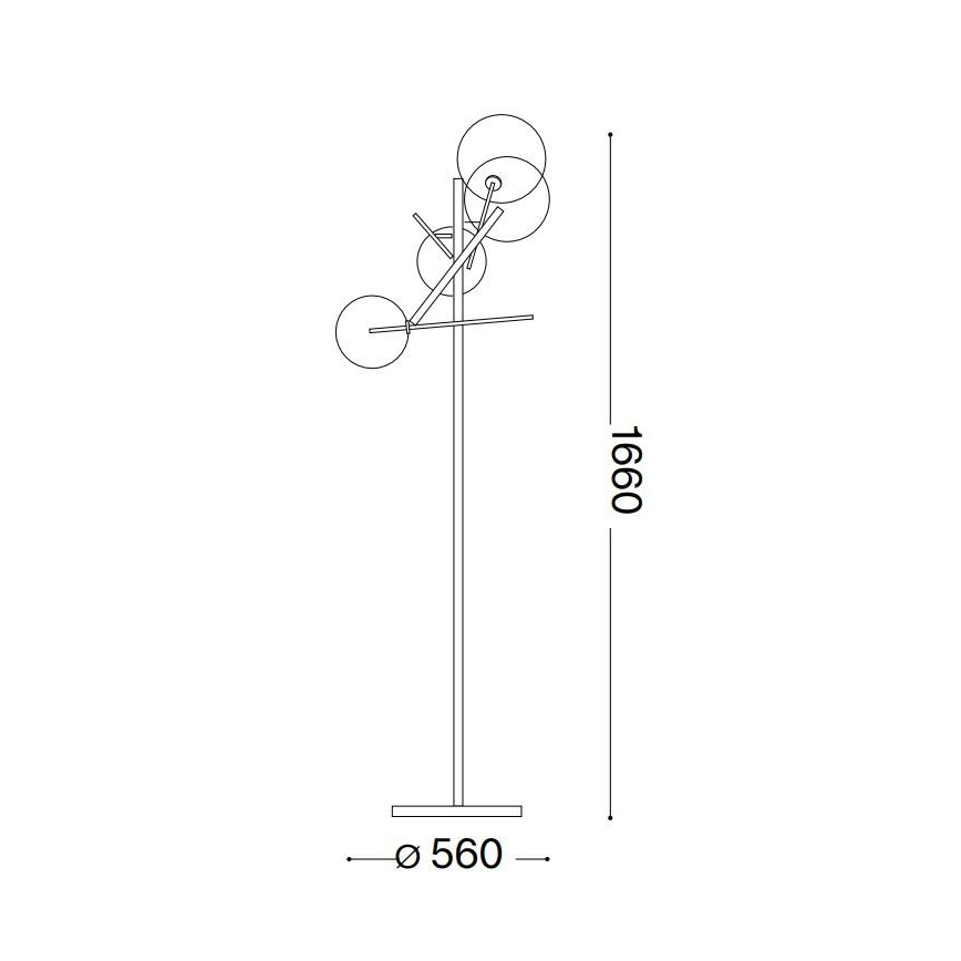 Ideal Lux - LED Grīdas stāvlampa EQUINOXE 4xG4/2W/230V spīdīgi hromēts/caurspīdīga