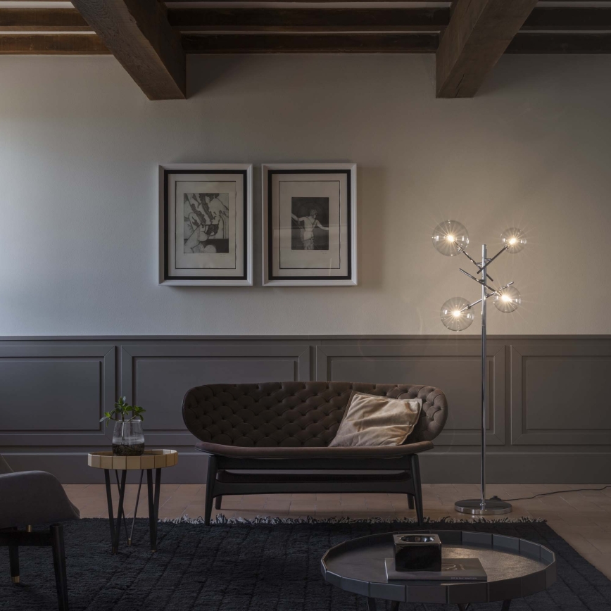 Ideal Lux - LED Grīdas stāvlampa EQUINOXE 4xG4/2W/230V spīdīgi hromēts/caurspīdīga
