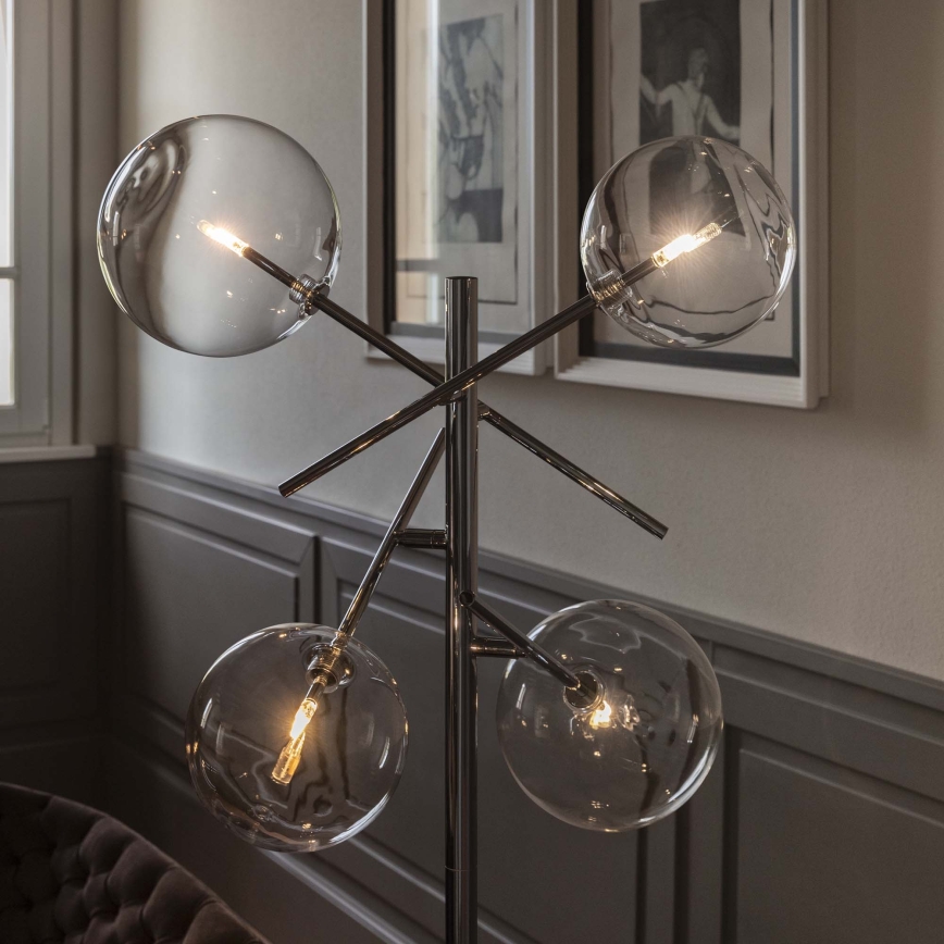 Ideal Lux - LED Grīdas stāvlampa EQUINOXE 4xG4/2W/230V spīdīgi hromēts/caurspīdīga
