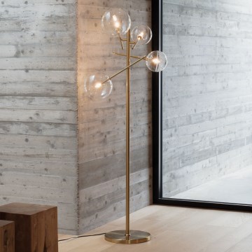Ideal Lux - LED Grīdas stāvlampa EQUINOXE 4xG4/2W/230V misiņš/caurspīdīga