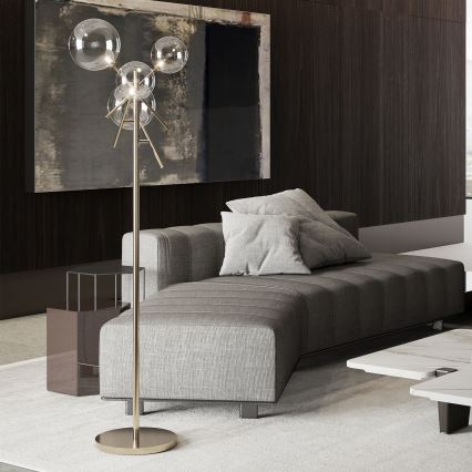 Ideal Lux - LED Grīdas stāvlampa EQUINOXE 4xG4/2W/230V misiņš/caurspīdīga
