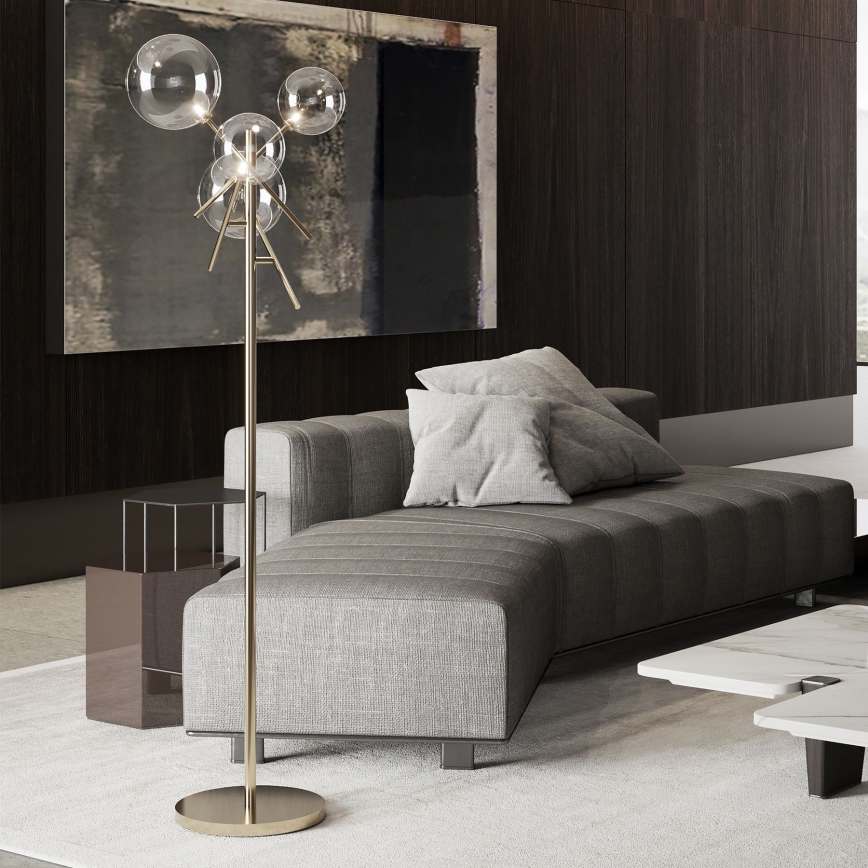 Ideal Lux - LED Grīdas stāvlampa EQUINOXE 4xG4/2W/230V misiņš/caurspīdīga