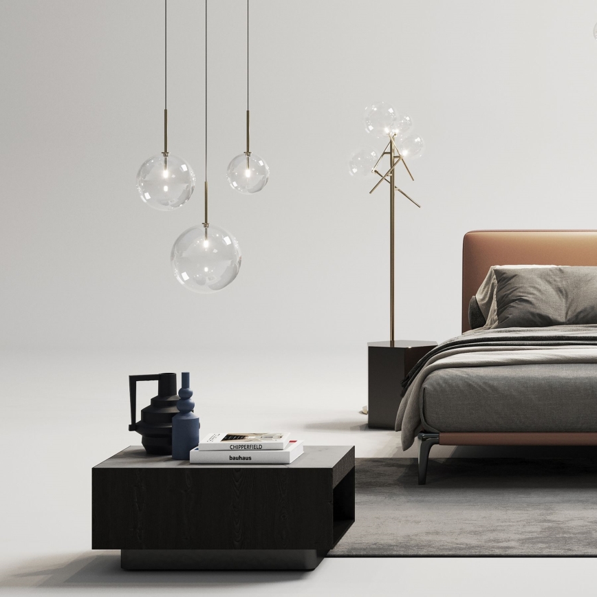 Ideal Lux - LED Grīdas stāvlampa EQUINOXE 4xG4/2W/230V misiņš/caurspīdīga
