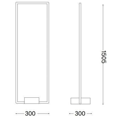 Ideal Lux - LED Grīdas stāvlampa FRAME LED/30W/230V melna