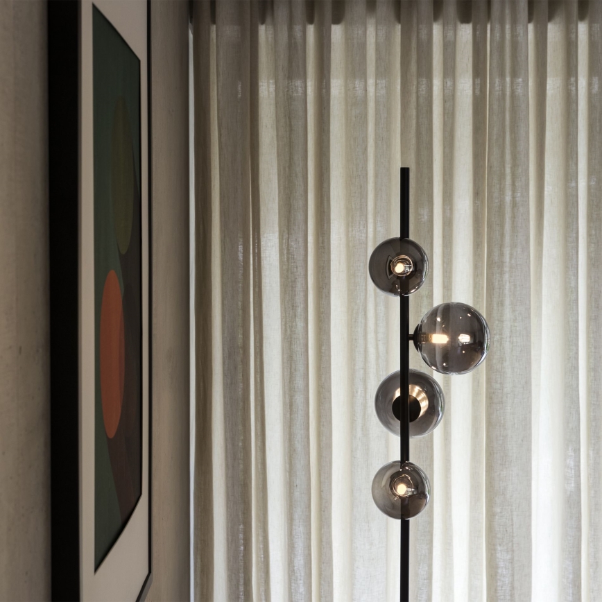 Ideal Lux - LED Grīdas stāvlampa PERLAGE 4xG9/3W/230V melna/dūmakains