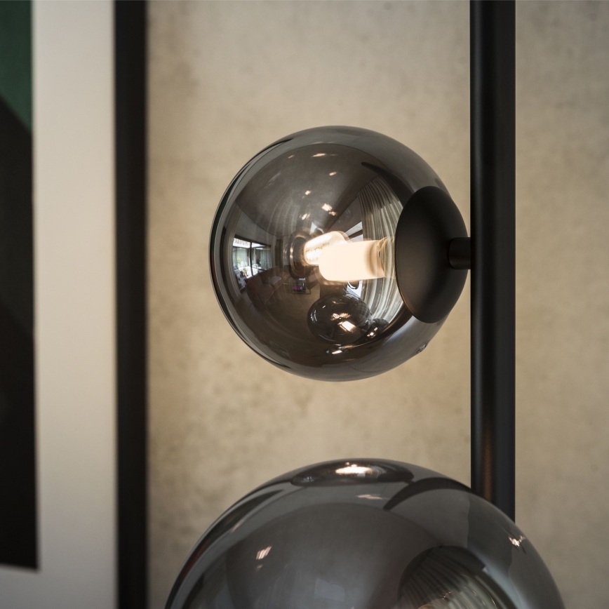Ideal Lux - LED Grīdas stāvlampa PERLAGE 4xG9/3W/230V melna/dūmakains