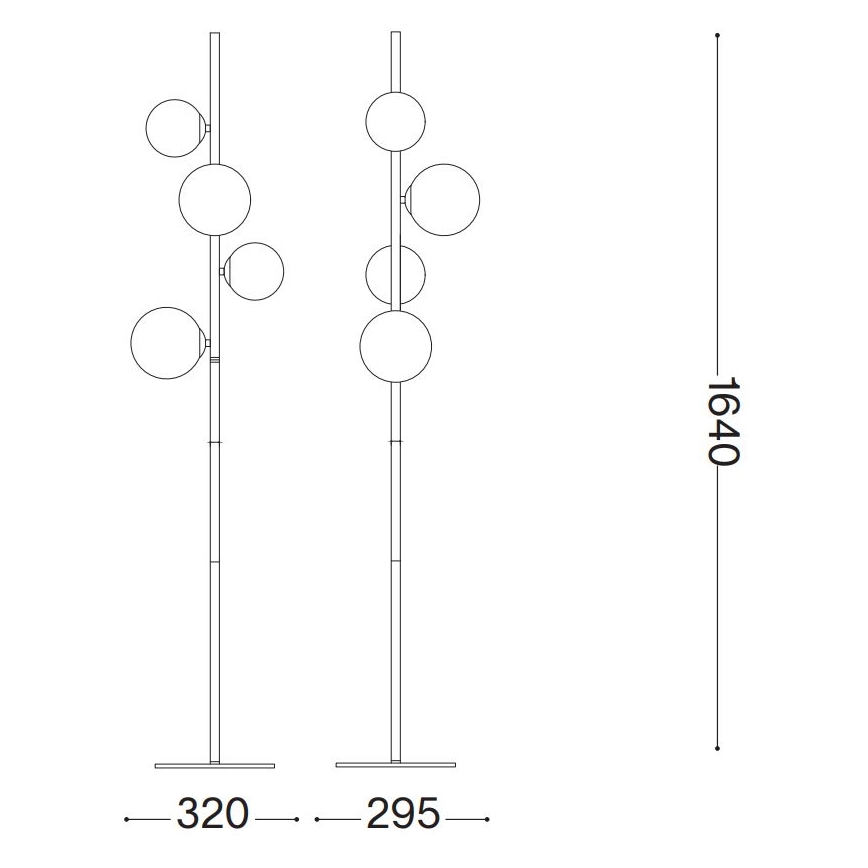 Ideal Lux - LED Grīdas stāvlampa PERLAGE 4xG9/3W/230V zelta/balta