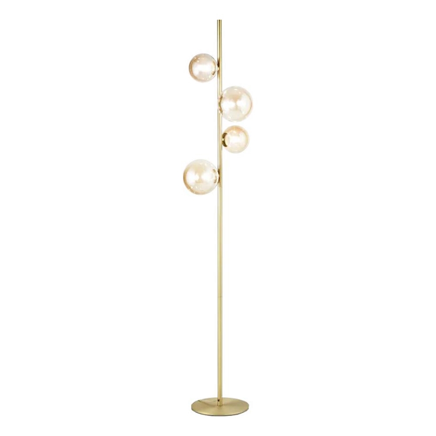 Ideal Lux - LED Grīdas stāvlampa PERLAGE 4xG9/3W/230V zelta/dūmakains