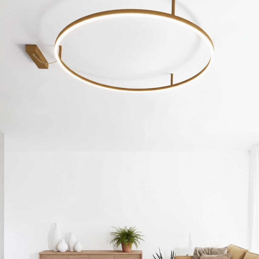 Ideal Lux - LED griestu gaismeklis ORACLE SLIM LED/37W/230V 4000K CRI 90 diam. 70 cm zelta