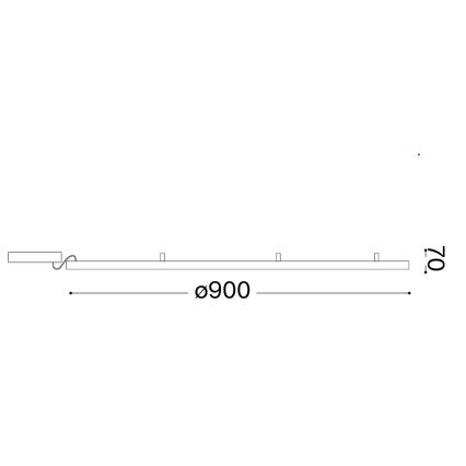 Ideal Lux - LED griestu lampa ORACLE SLIM LED/53W/230V 3000K CRI 90 diametrs 90 cm zelta krāsa