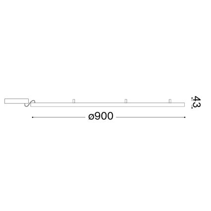 Ideal Lux - LED griestu lampa ORACLE SLIM LED/53W/230V 3000K CRI 90 Ø 90 cm zeltaina