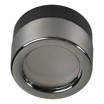 Ideal Lux - LED griestu gaismeklis vannas istabai LOLLY 1xGX53/9W/230V Ø 10,5 cm IP44 melns/dūmakaini melns