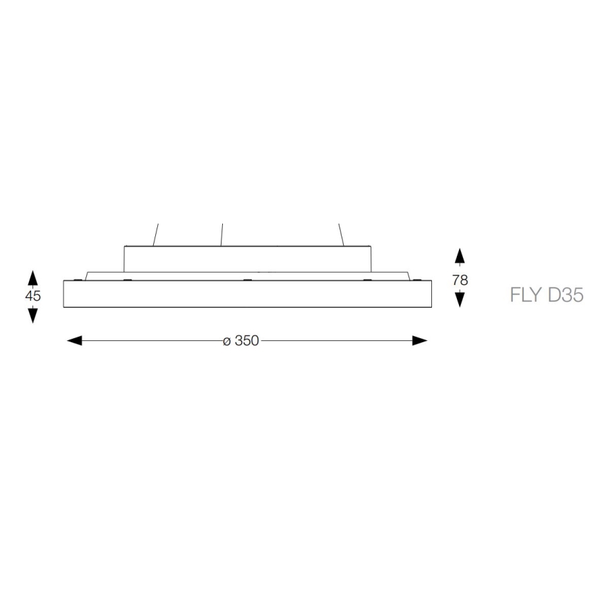 Ideal Lux - LED Griestu lampa FLY LED/18W/230V 2700K d. 35 cm CRI 90 IP40 balta