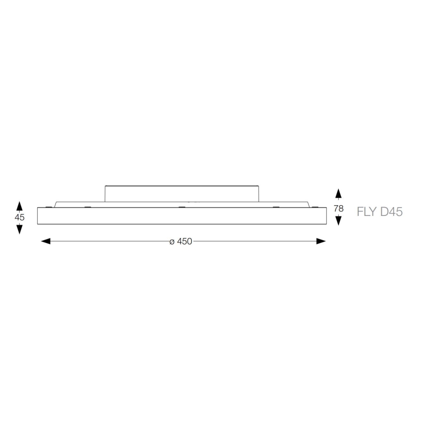 Ideal Lux - LED Griestu lampa FLY LED/26W/230V 2700K d. 45 cm CRI 90 IP40 melna