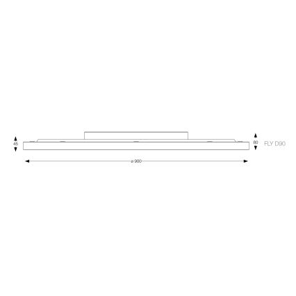 Ideal Lux - LED Griestu lampa FLY LED/68W/230V 3000K d. 90 cm CRI 90 IP40 melna