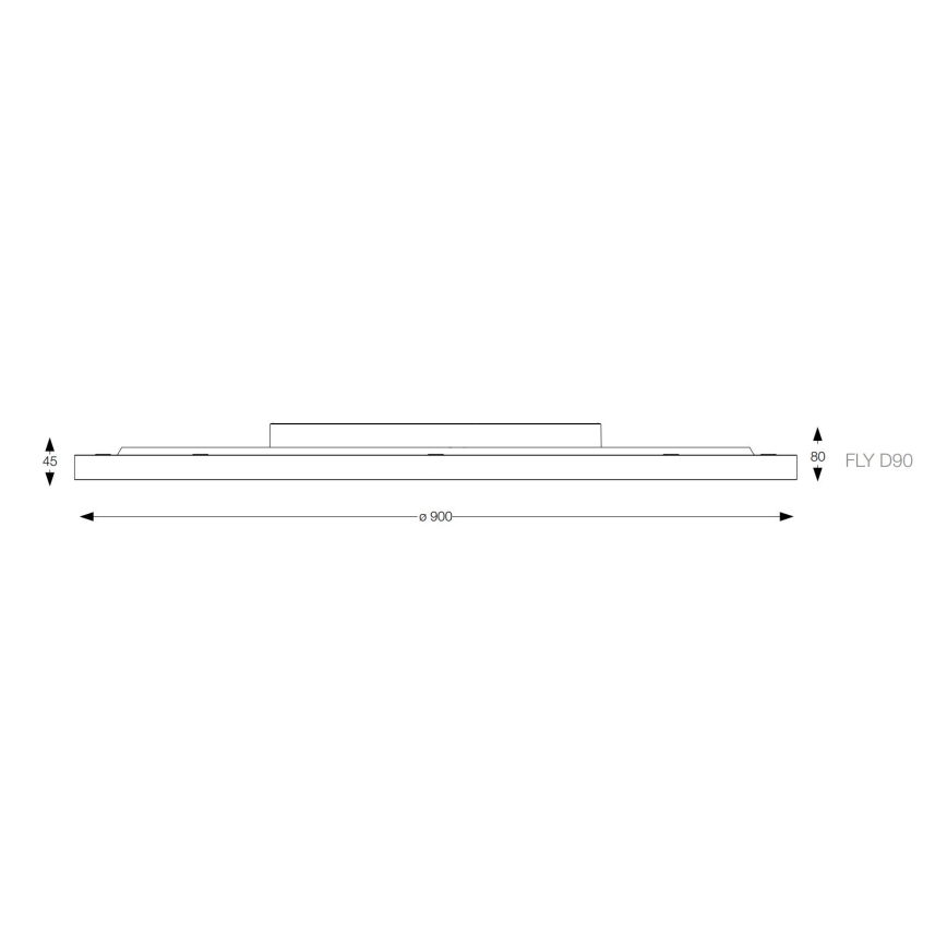 Ideal Lux - LED Griestu lampa FLY LED/68W/230V 3000K d. 90 cm CRI 90 IP40 melna