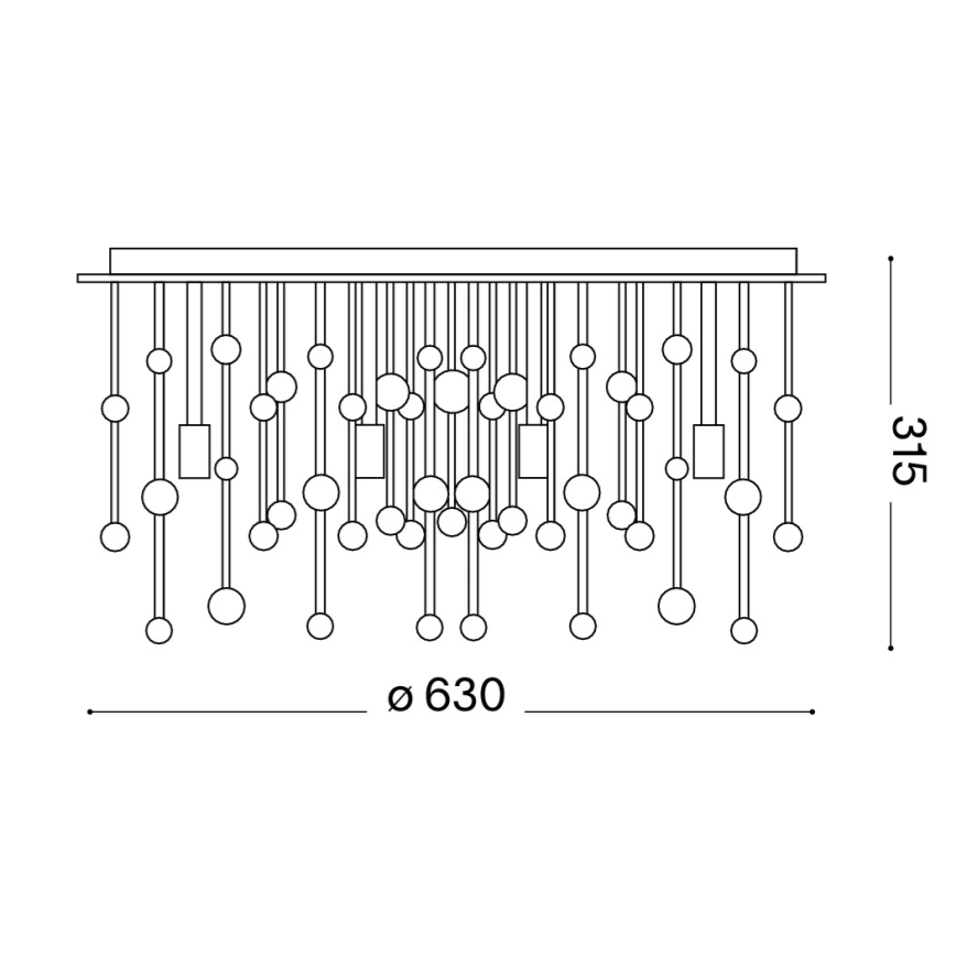 Ideal Lux - LED griestu lampa NEVE 12xG9/3W/230V Ø 63 cm spīdīgs hroms