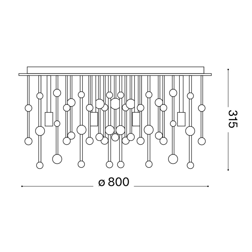 Ideal Lux - LED griestu lampa NEVE 15xG9/3W/230V Ø 80 cm spīdīgs hroms