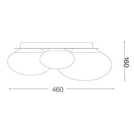 Ideal Lux - LED Griestu lampa NINFEA 3xGX53/9W/230V zelta