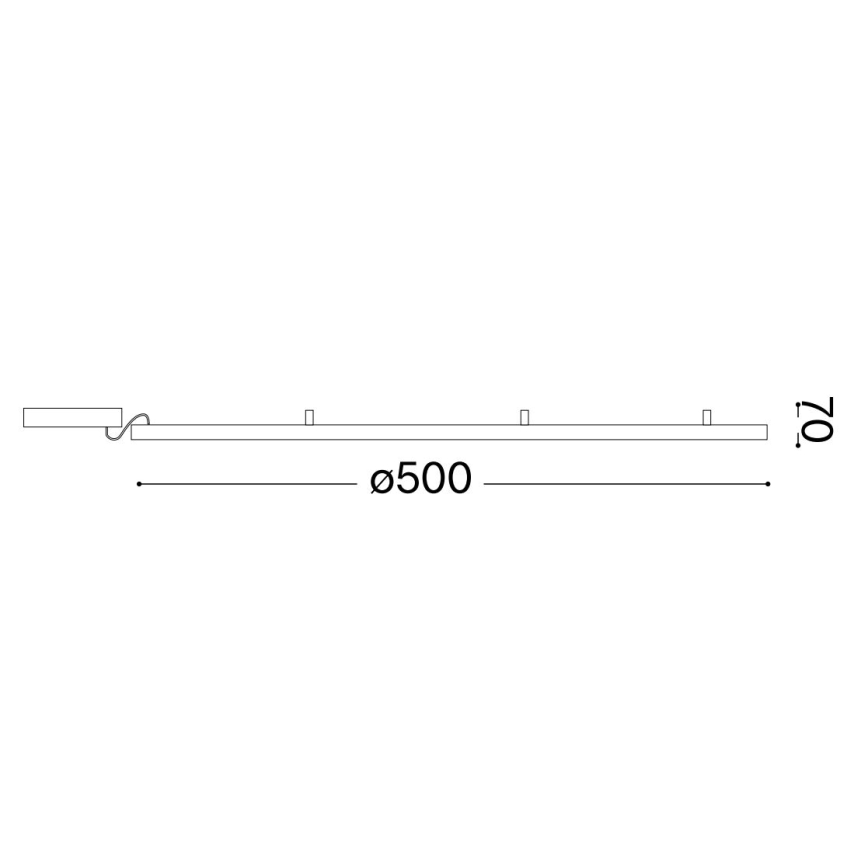 Ideal Lux - LED Griestu lampa ORACLE SLIM LED/29W/230V 4000K d. 50 cm melna
