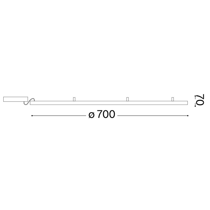 Ideal Lux - LED Griestu lampa ORACLE SLIM LED/37W/230V 2700K d. 70 cm balta