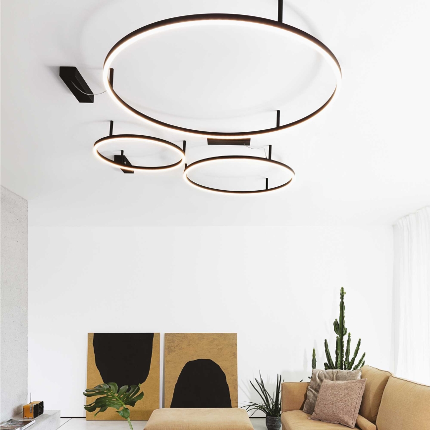 Ideal Lux - LED Griestu lampa ORACLE SLIM LED/55W/230V 3000K d. 90 cm melna