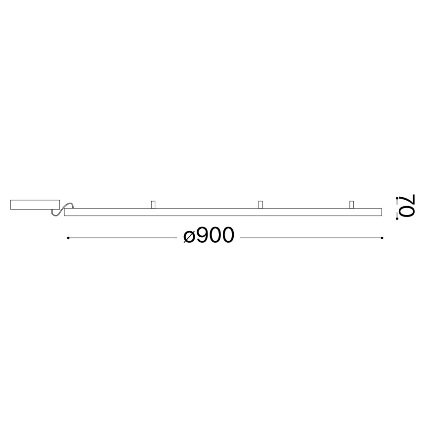 Ideal Lux - LED Griestu lampa ORACLE SLIM LED/55W/230V 3000K d. 90 cm melna