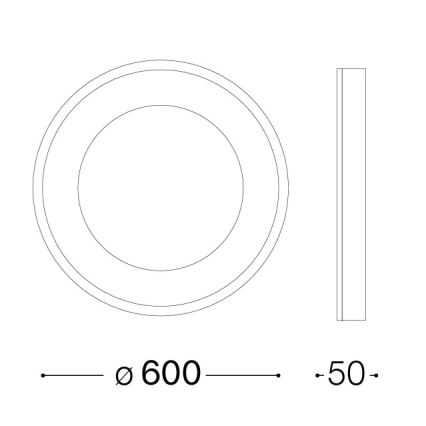 Ideal Lux - LED griestu lampa PLANET, 29 W, 230 V, CRI 90, Ø 60 cm, melna