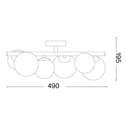 Ideal Lux - LED pie griestiem piestiprināma lustra PERLAGE 6xG9/3W/230V 49 cm melna/dūmaina melna