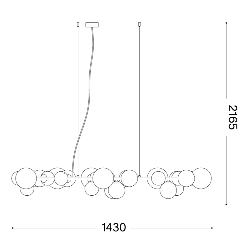 Ideal Lux - LED karājamā lustra uz kabeļa PERLAGE 30xG9/3W/230V 143 cm zeltaina/dūmakaina bēša