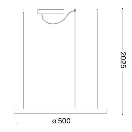 Ideal Lux - LED lustra uz troses ORACLE SLIM LED/29W/230V 3000K CRI 90 Ø 50 cm balta