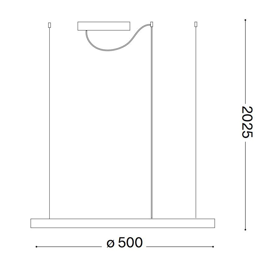 Ideal Lux - LED lustra uz troses ORACLE SLIM LED/29W/230V 3000K CRI 90 Ø 50 cm balta