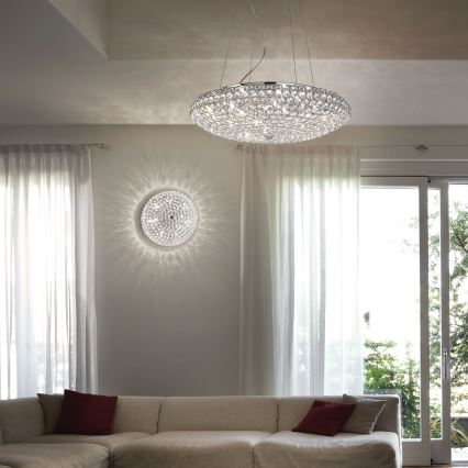 Ideal Lux - LED Kristāla griestu lampa KING 9xG9/3W/230V d. 53,5 cm spīdīgi hromēts