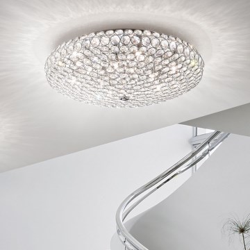 Ideal Lux - LED Kristāla griestu lampa KING 9xG9/3W/230V d. 53,5 cm spīdīgi hromēts