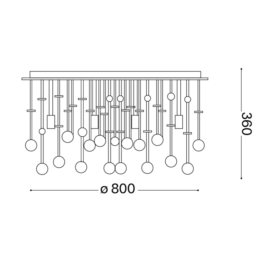 Ideal Lux - LED Kristāla griestu lampa MOONLIGHT 15xG9/3W/230V d. 80 cm spīdīgi hromēts