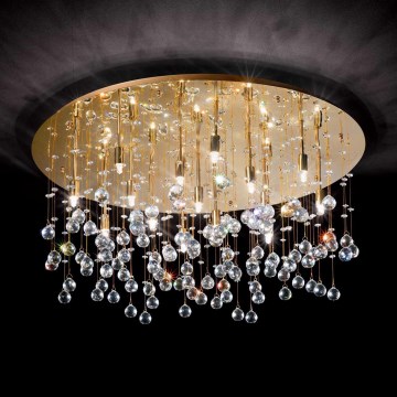 Ideal Lux - LED Kristāla griestu lampa MOONLIGHT 15xG9/3W/230V d. 80 cm zelta