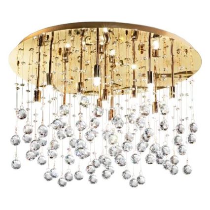 Ideal Lux - LED Kristāla griestu lampa MOONLIGHT 15xG9/3W/230V d. 80 cm zelta