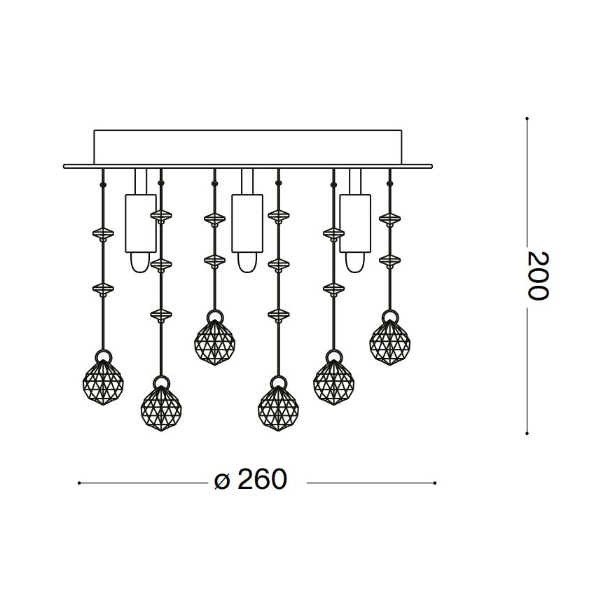 Ideal Lux - LED Kristāla griestu lampa MOONLIGHT 5xG9/3W/230V d. 26 cm spīdīgi hromēts