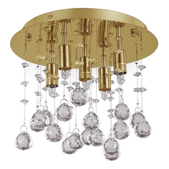 Ideal Lux - LED Kristāla griestu lampa MOONLIGHT 5xG9/3W/230V d. 26 cm zelta