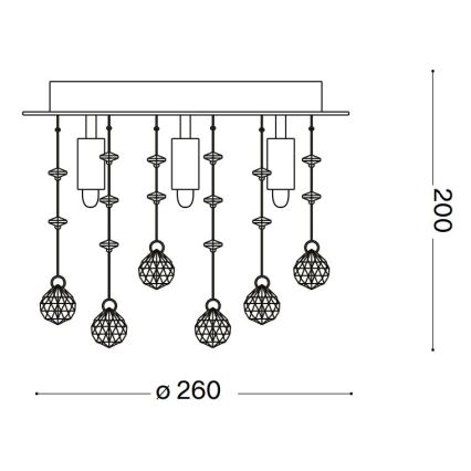 Ideal Lux - LED Kristāla griestu lampa MOONLIGHT 5xG9/3W/230V d. 26 cm zelta