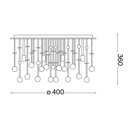 Ideal Lux - LED Kristāla griestu lampa MOONLIGHT 8xG9/3W/230V d. 40 cm zelta