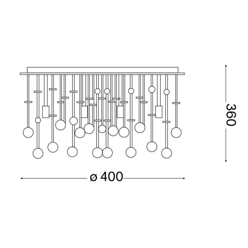 Ideal Lux - LED Kristāla griestu lampa MOONLIGHT 8xG9/3W/230V d. 40 cm zelta
