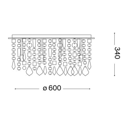 Ideal Lux - LED Kristāla griestu lampa ROYAL 12xG9/3W/230V d. 60 cm spīdīgi hromēts