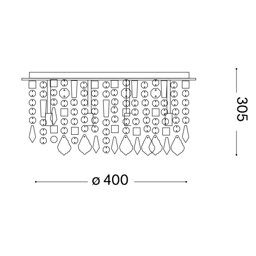 Ideal Lux - LED Kristāla griestu lampa ROYAL 8xG9/3W/230V d. 40 cm spīdīgi hromēts