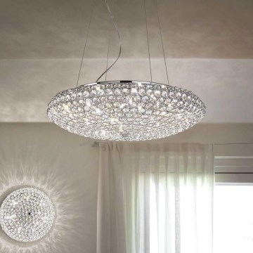 Ideal Lux - LED Kristāla lustra ar auklu KING 12xG9/3W/230V d. 65 cm spīdīgi hromēts