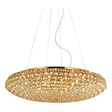 Ideal Lux - LED Kristāla lustra ar auklu KING 12xG9/3W/230V d. 65 cm zelta