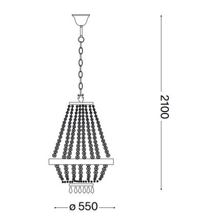 Ideal Lux - LED Kristāla lustra ar ķēdi CAESAR 12xG9/3W/230V d. 55 cm spīdīgi hromēts
