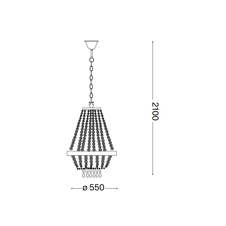 Ideal Lux - LED Kristāla lustra ar ķēdi CAESAR 12xG9/3W/230V d. 55 cm spīdīgi hromēts