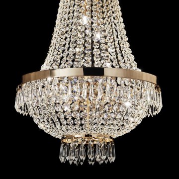 Ideal Lux - LED Kristāla lustra ar ķēdi CAESAR 12xG9/3W/230V d. 55 cm zelta