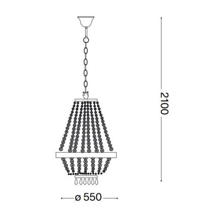 Ideal Lux - LED Kristāla lustra ar ķēdi CAESAR 12xG9/3W/230V d. 55 cm zelta